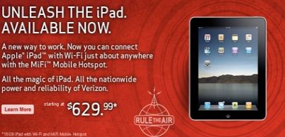 Verizon News: iPad with MiFi on Sale 2Day for $629, $729 & $829