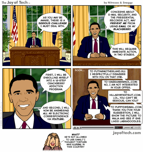 Baracks BlackBerry Dilemma Comical Answer Baracks BlackBerry Dilemma Comical Answer