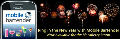 Celebrate New Year with mobilebartender on BlackBerry Storm
