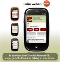 Palm Pre Apps 2Day: OpenTable Earns Free Meals Palm Pre Apps 2Day: OpenTable Earns Free Meals