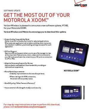 Xoom Update News: VZW Motorola Xoom Update to android 3.2