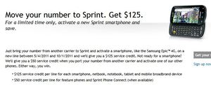 Sprint Change Carrier ($125 or $50) Credit Ends 2Morrow Unless Your Ask for it
