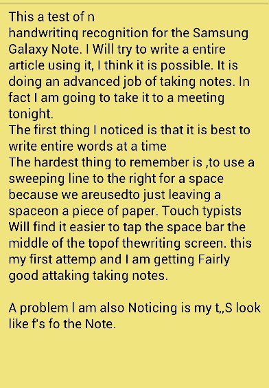 S Memo handwriting first attempt
